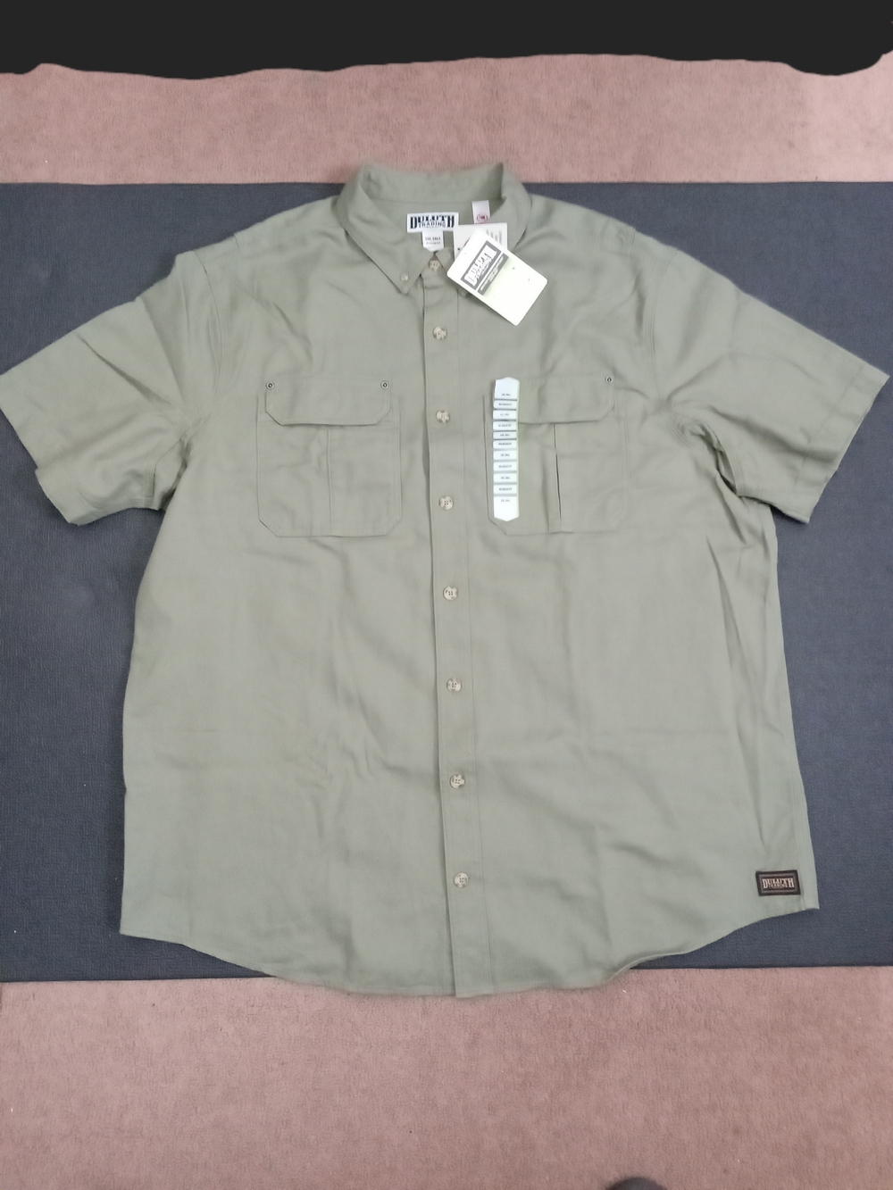 Duluth Trading Co Free Swingin Fire Hose Short-Sleeve Shirt  Green Sz 2XL TALL